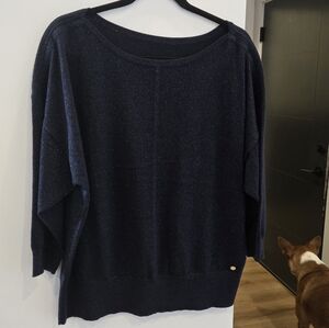 NEW Tommy Hilfiger Navy Sparkle Scoop Neck Sweater